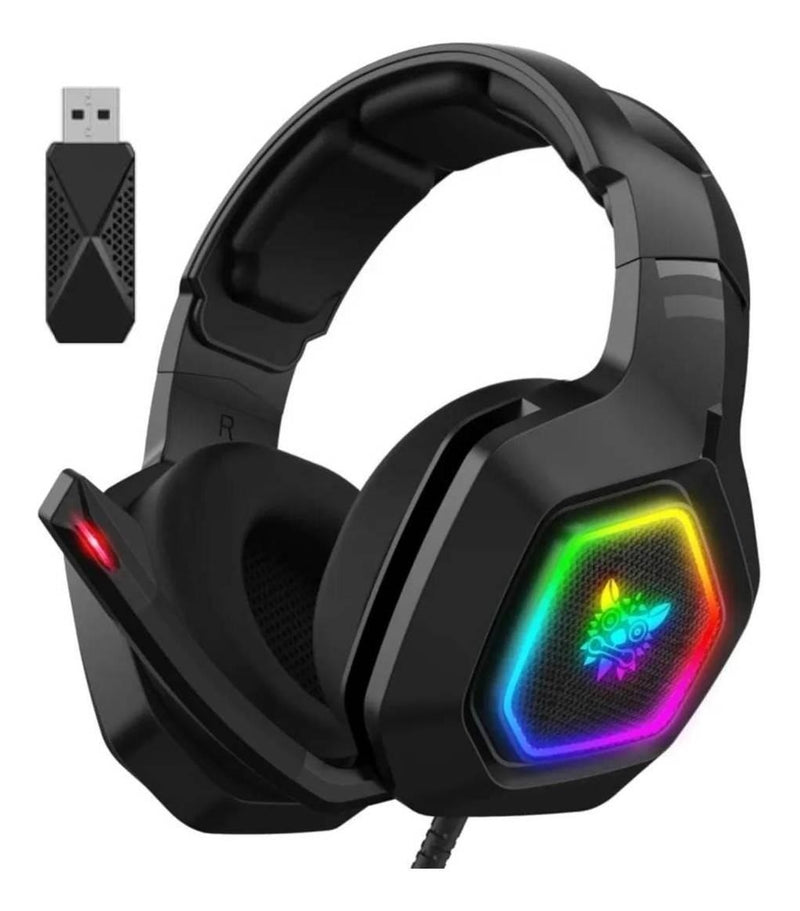 Audifono Gamer Bluetooth Onikuma B100 Inalambrico Rgb +cableb Negro