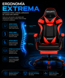 Silla Gamer Smarty Vector Ergonomica Reclinable y Reposapies colores