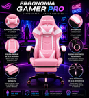 Silla Gamer Smarty Vector Ergonomica Reclinable y Reposapies colores