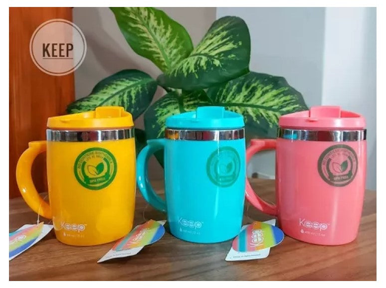 Mug Termico Keep Taza Café Té Desayuno Termo 400ml Colores