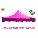 Lona Carpa Repuesto Filtro Uv Para Toldo Araña 3x3 + Rosa Chicle