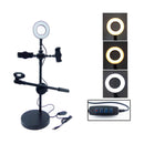 Aro de Luz Kit LED 4"+ Porta Microfono + PortCel