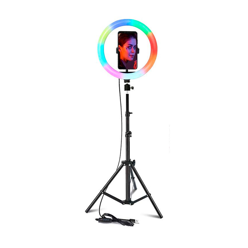 Aro de Luz LED RGB de 10" + Tripode de 210cm.