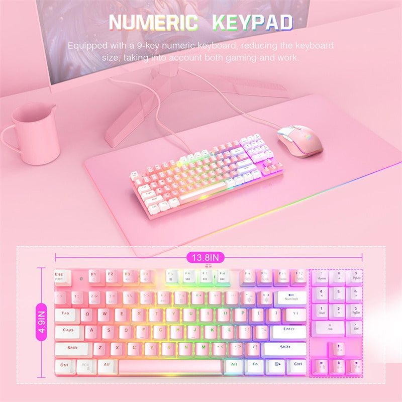 Kit Gamer Teclado y Mouse ONIKUMA Pink