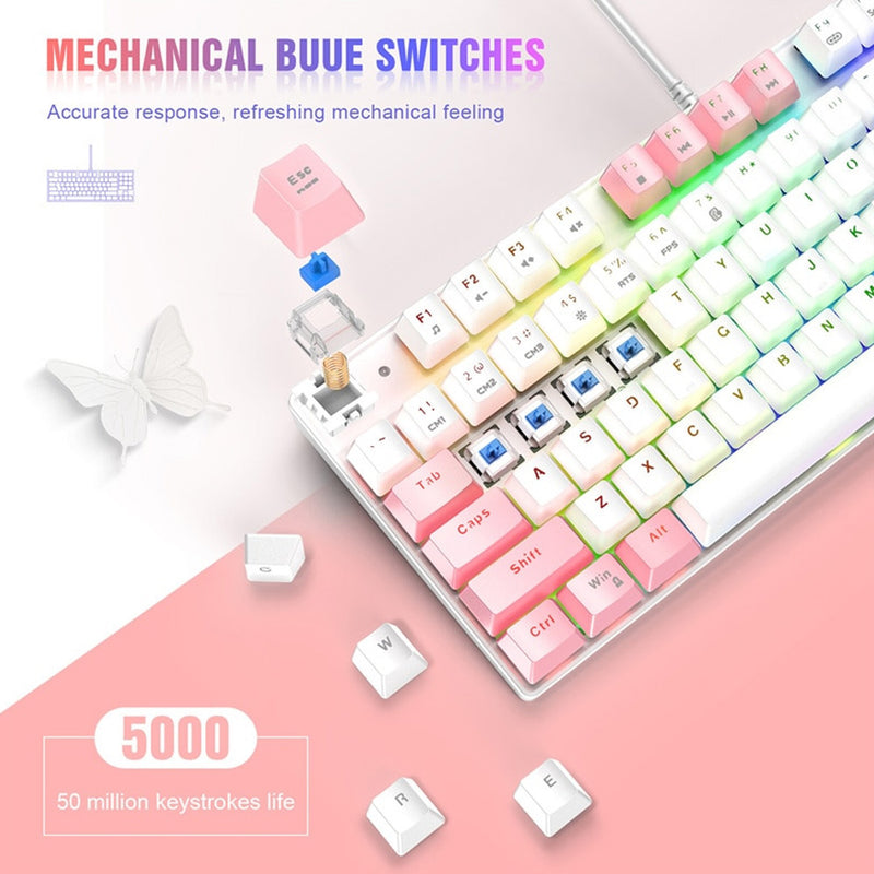 Kit Gamer Teclado y Mouse ONIKUMA Pink