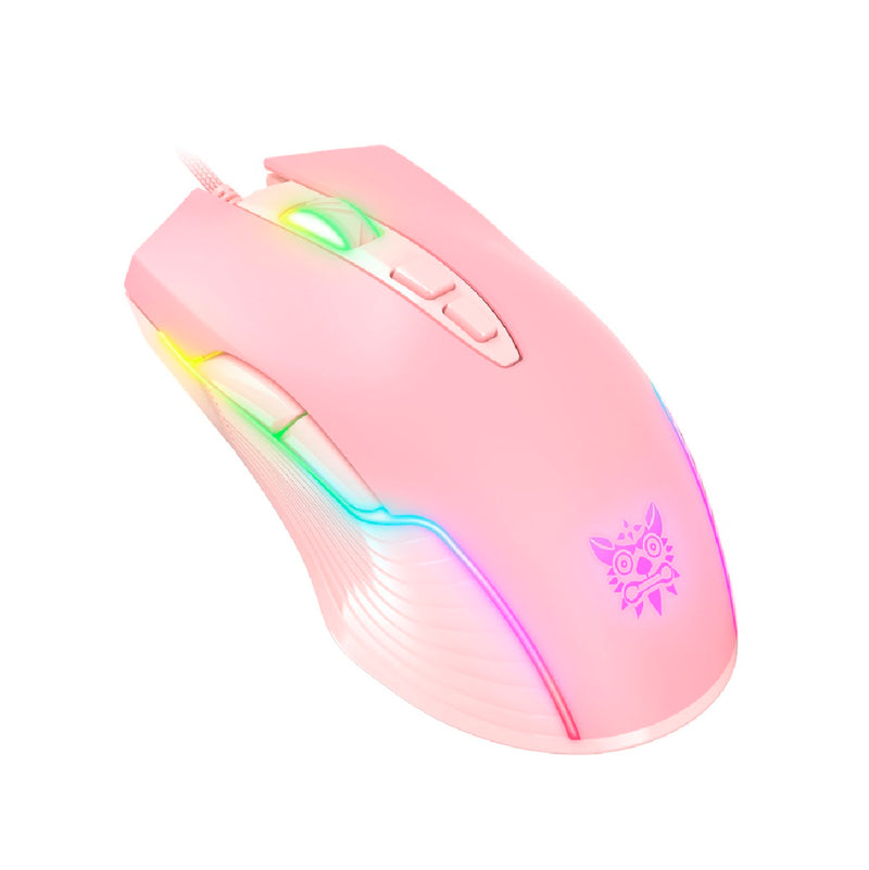 Mouse Gamer Onikuma CW905 Rosado con Led RGB