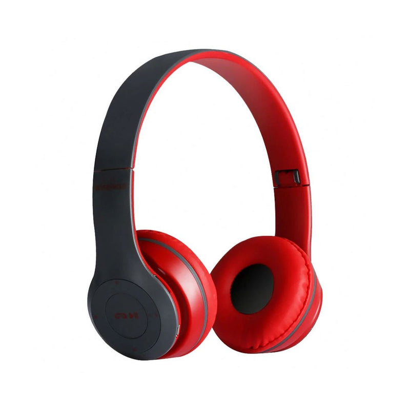 Audífonos Bluetooth P47 FM-TF Micrófono Rojo