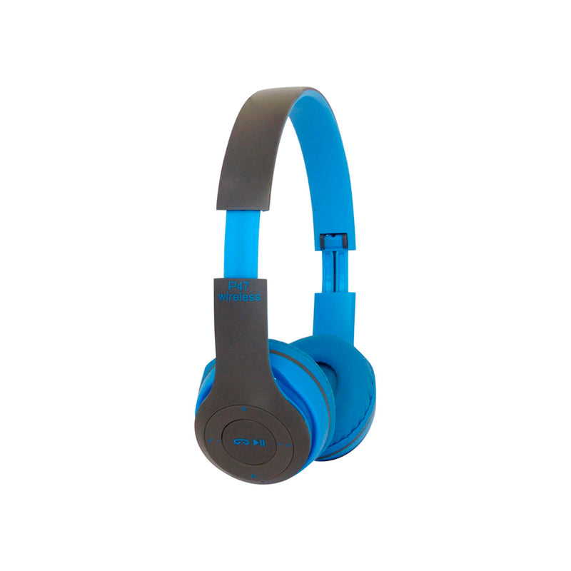 Audifonos Bluetooth P47 FM TF Microfono Azul