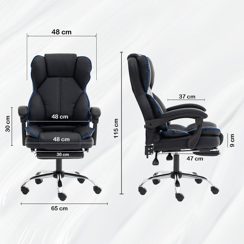 Silla de Oficina Profesional Negro y Azul